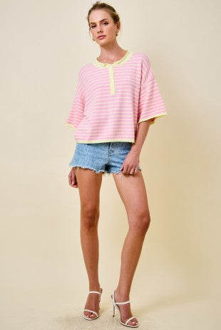 Striped Henley Top
