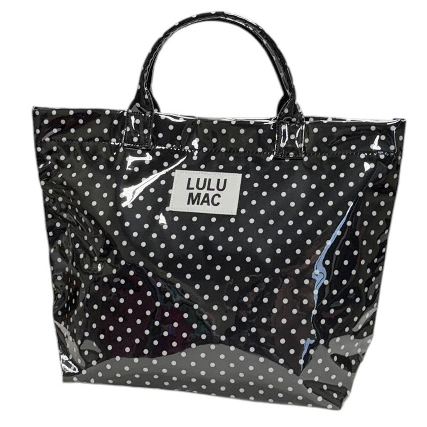 LULU MAC TOTE BAG BLACK/WHITE DOT