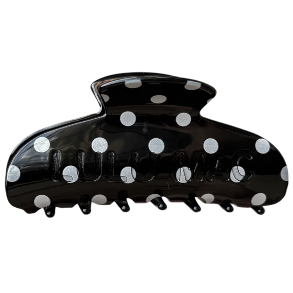 LULU MAC HAIR CLIPS Black/White Dot