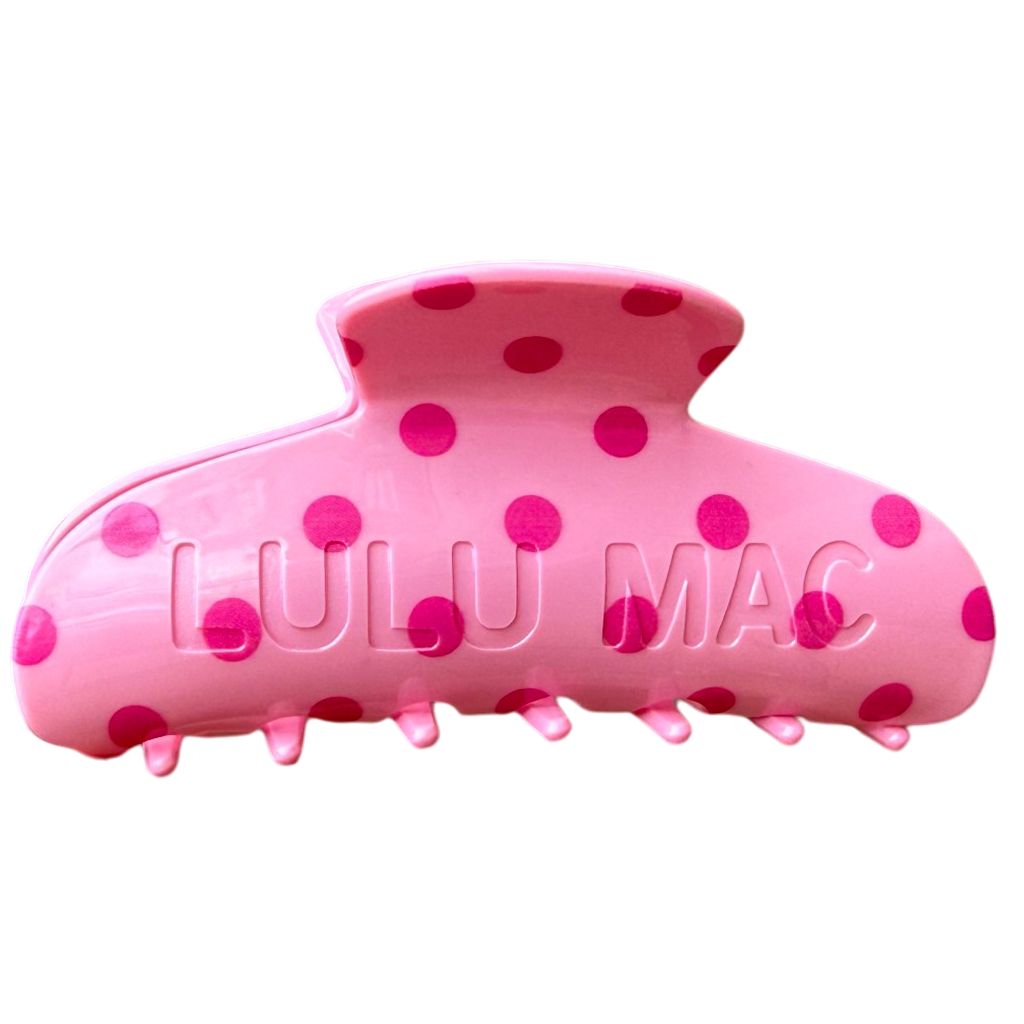 LULU MAC HAIR CLIP Pink/Hot Pink Dot