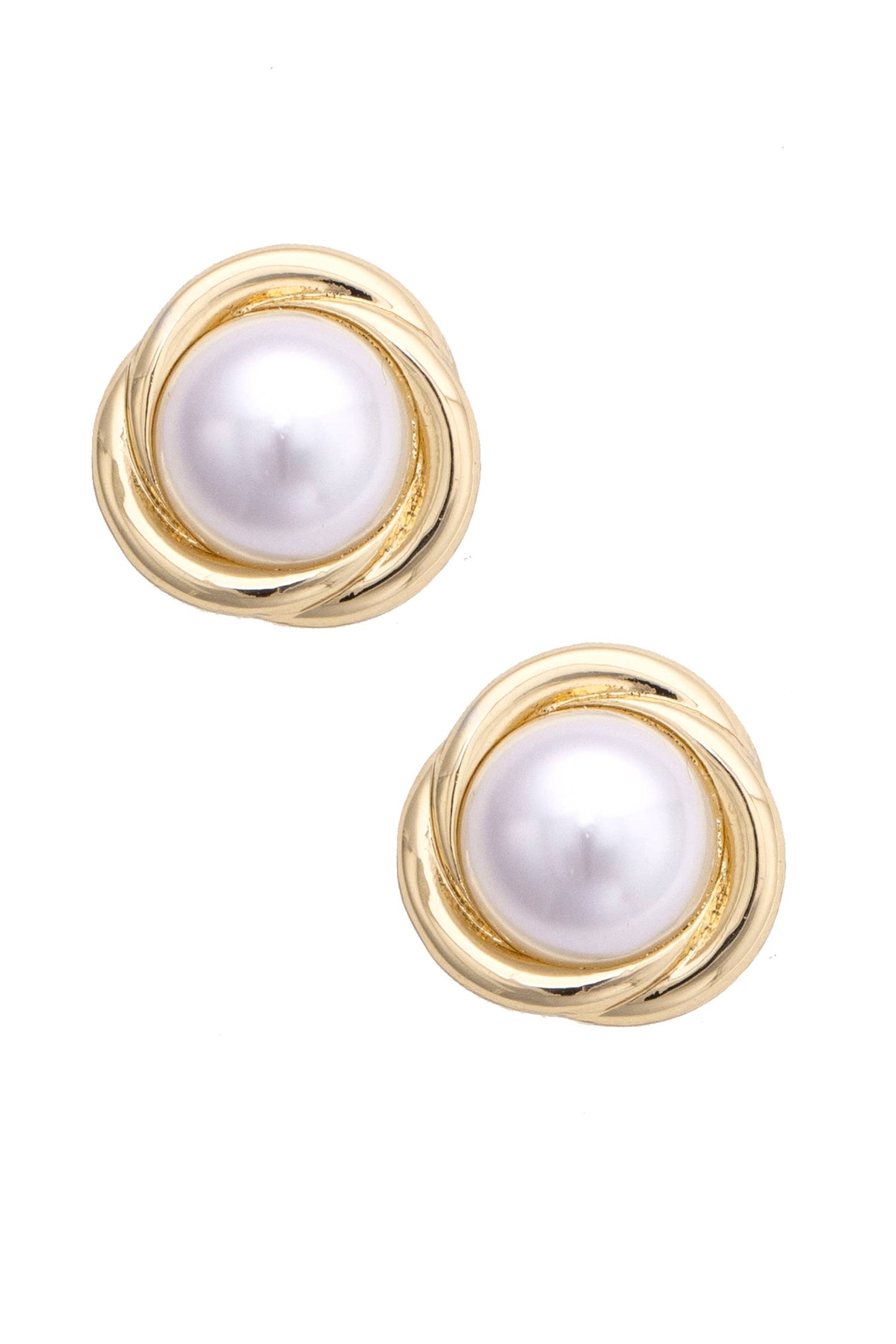 Perkins Vintage Pearl Stud Earrings in Ivory