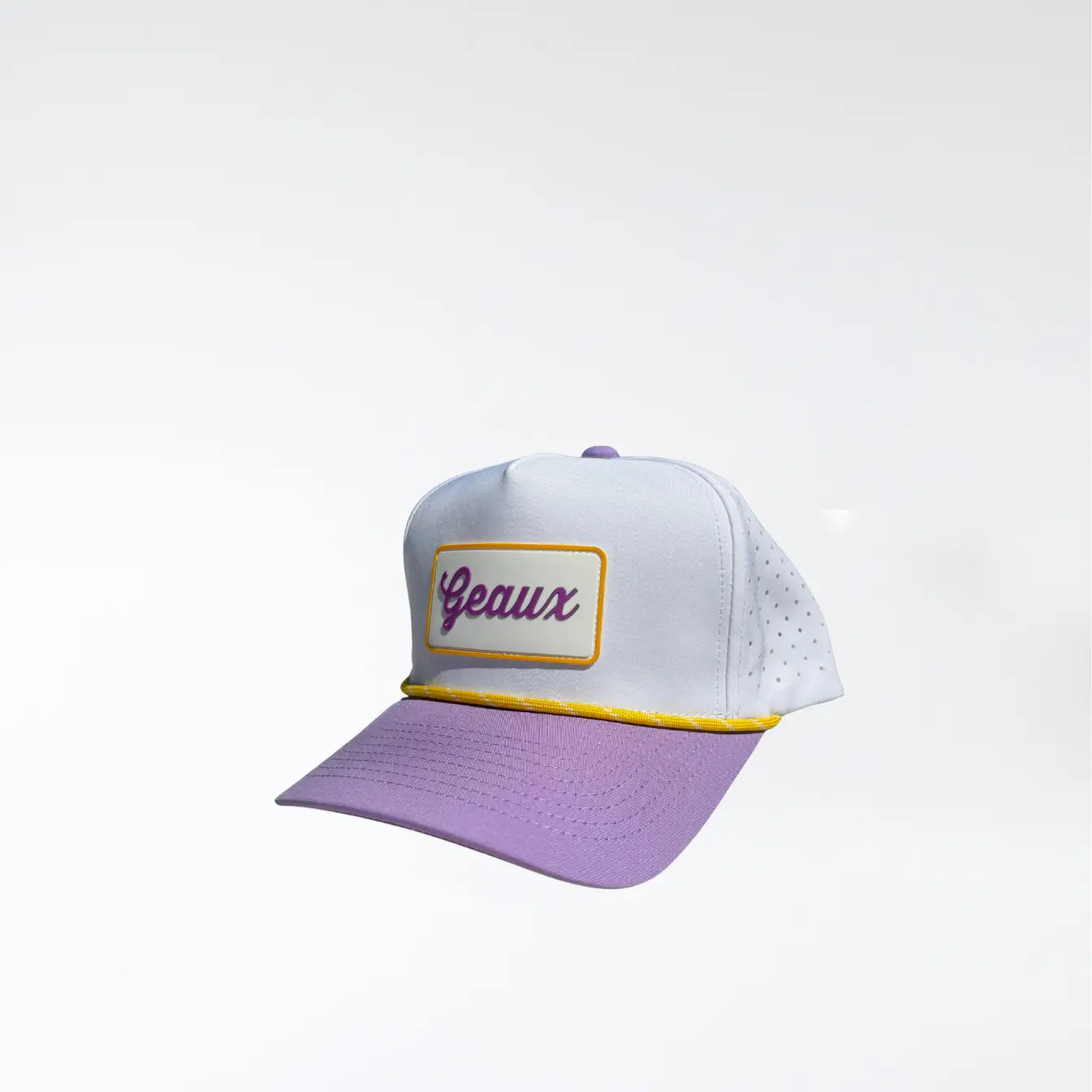 Geaux White, Purple, & Yellow Structured Ballcap