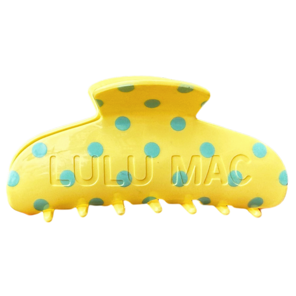 LULU MAC HAIR CLIP Butter/Blue Dot