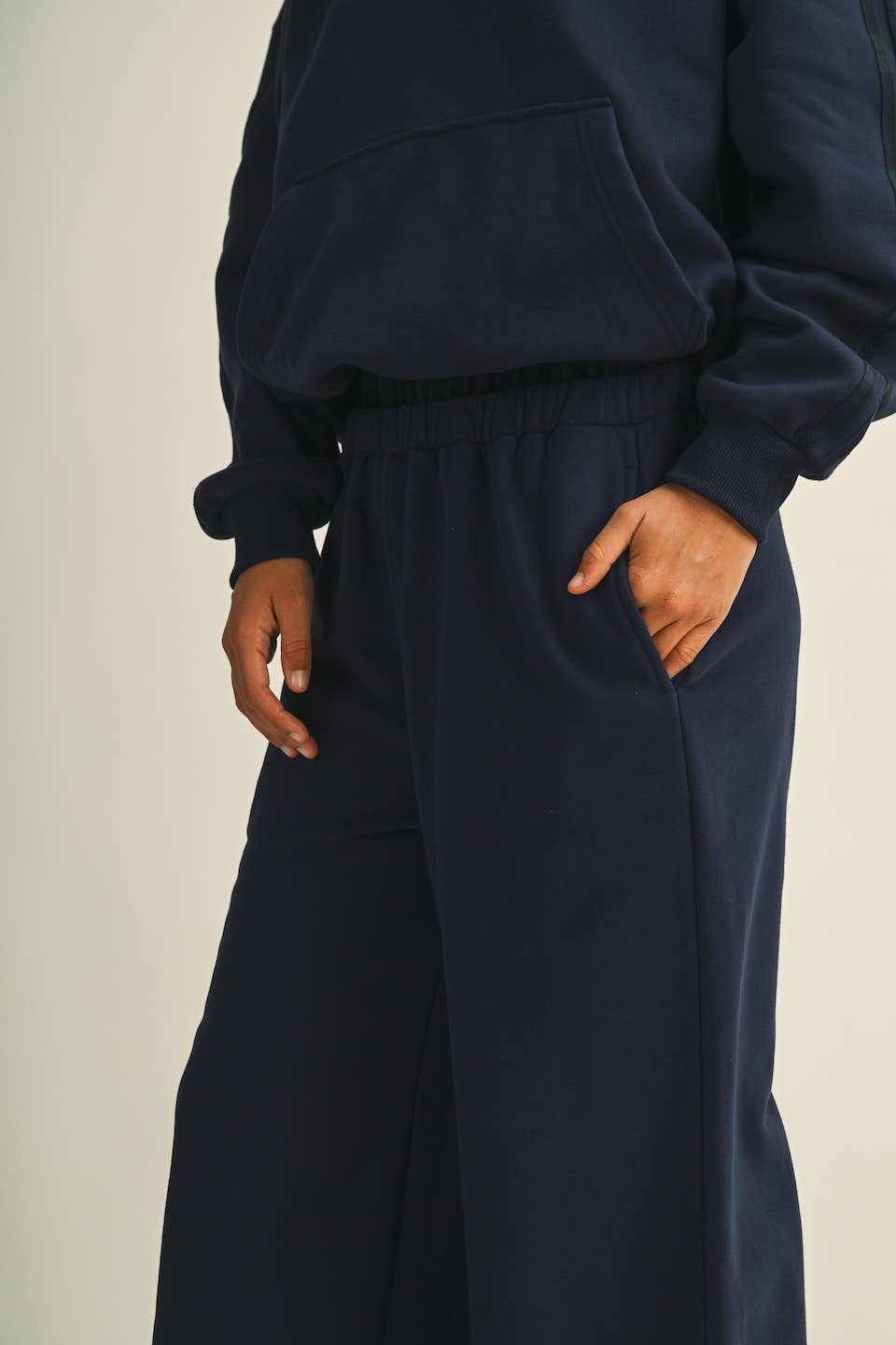 Plaid Double Layered Wide Leg Sweatpants