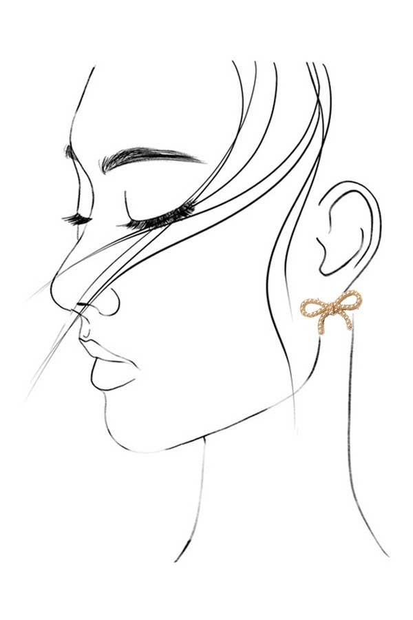 PEARL BOW STUD EARRINGS
