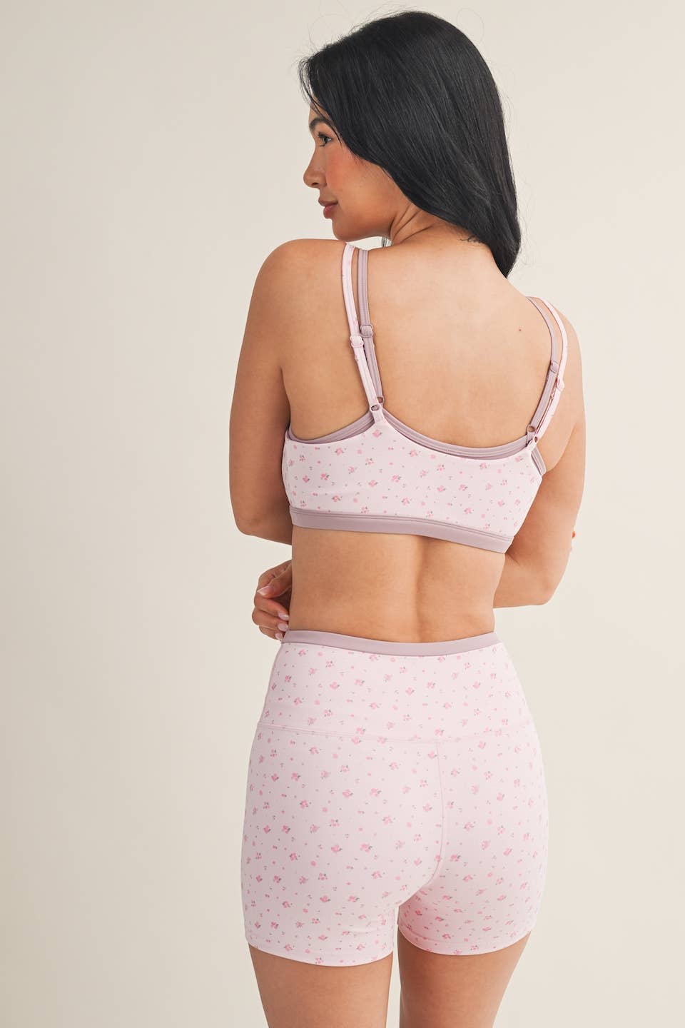 Ditsy Print Double Layered Sports Bra