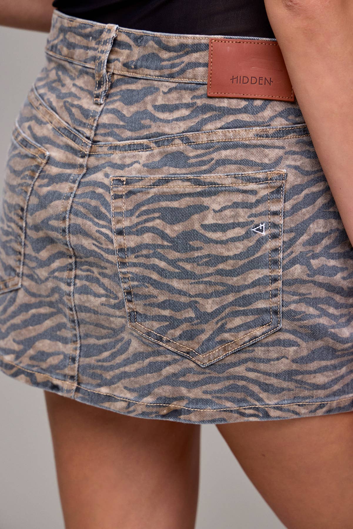 Tiger Print Stretch Mini Skirt