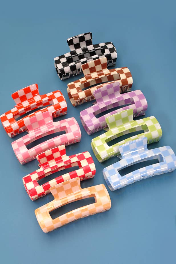 Black Checkered Hair Clip