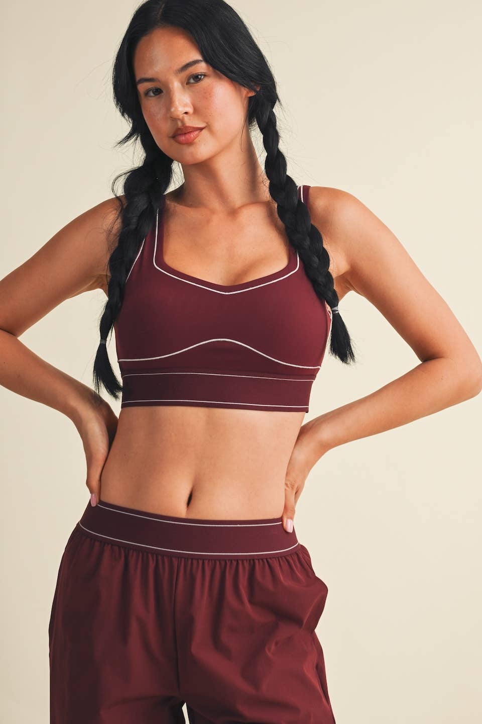Contrast Thread Sports Bra