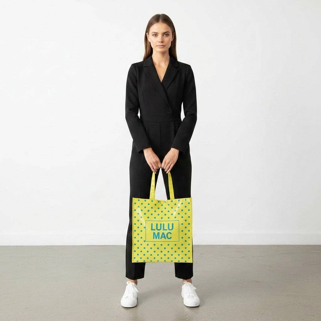 LM-BG-1004  REUSABLE TOTE -BUTTER BLUE DOT