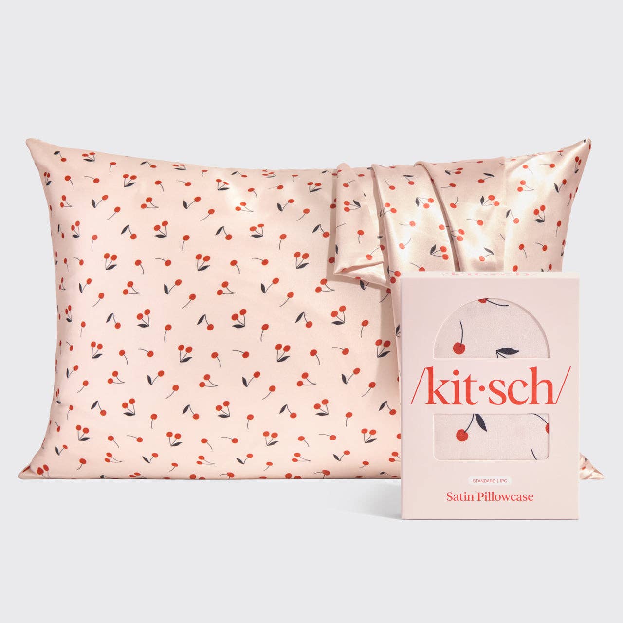 Satin Pillowcase Standard - Cherry Print