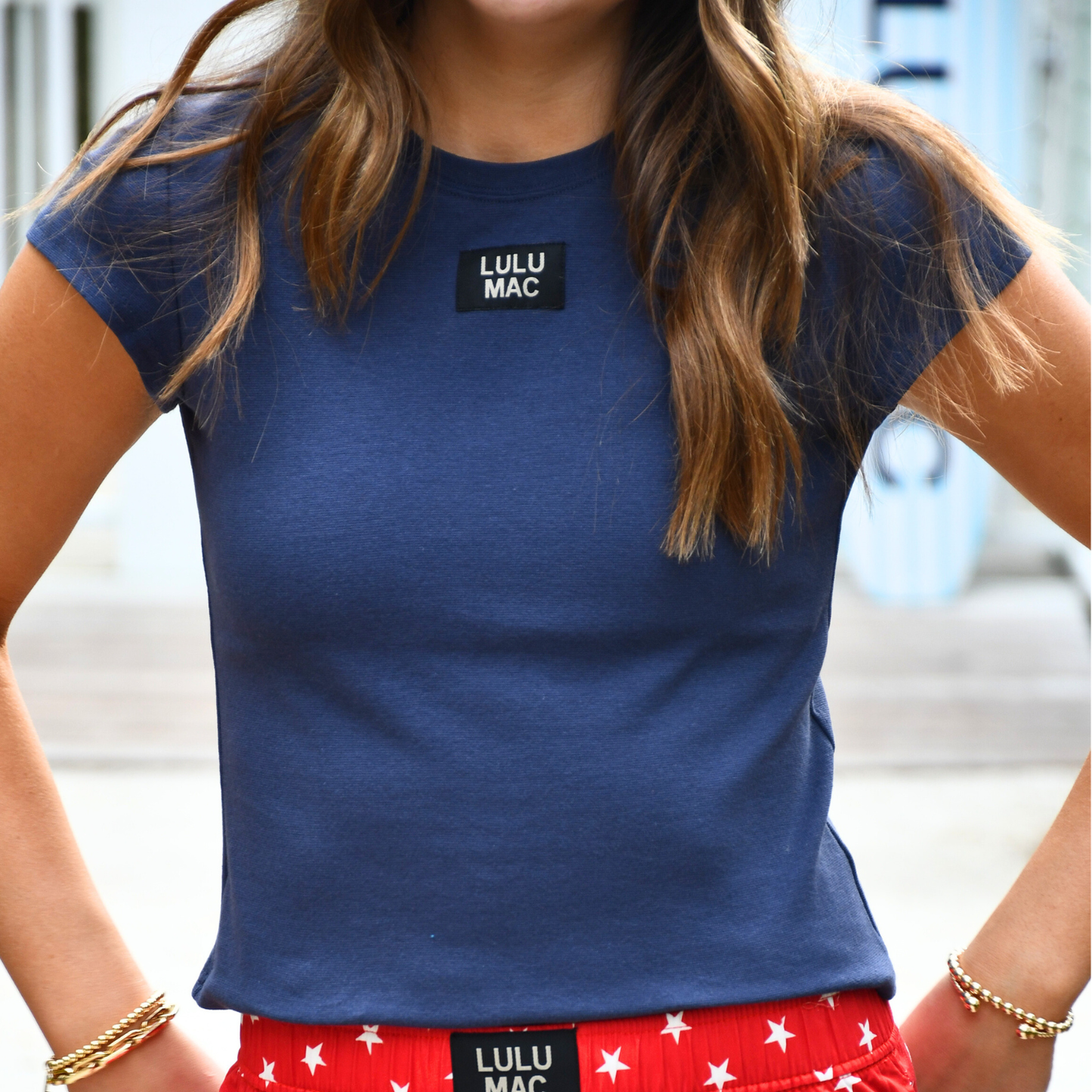 Adult LULU MAC BABY DOLL TOP NAVY