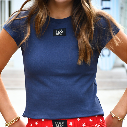 Adult LULU MAC BABY DOLL TOP NAVY
