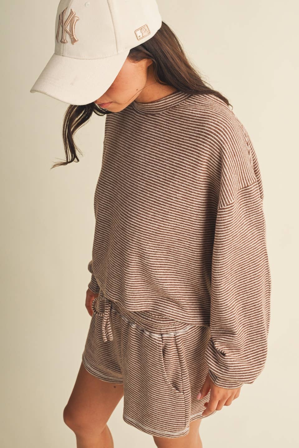 Striped Hacci Long Top