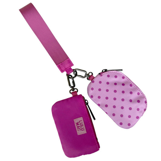 LULU MAC Pink/ Hot Pink Wristlet