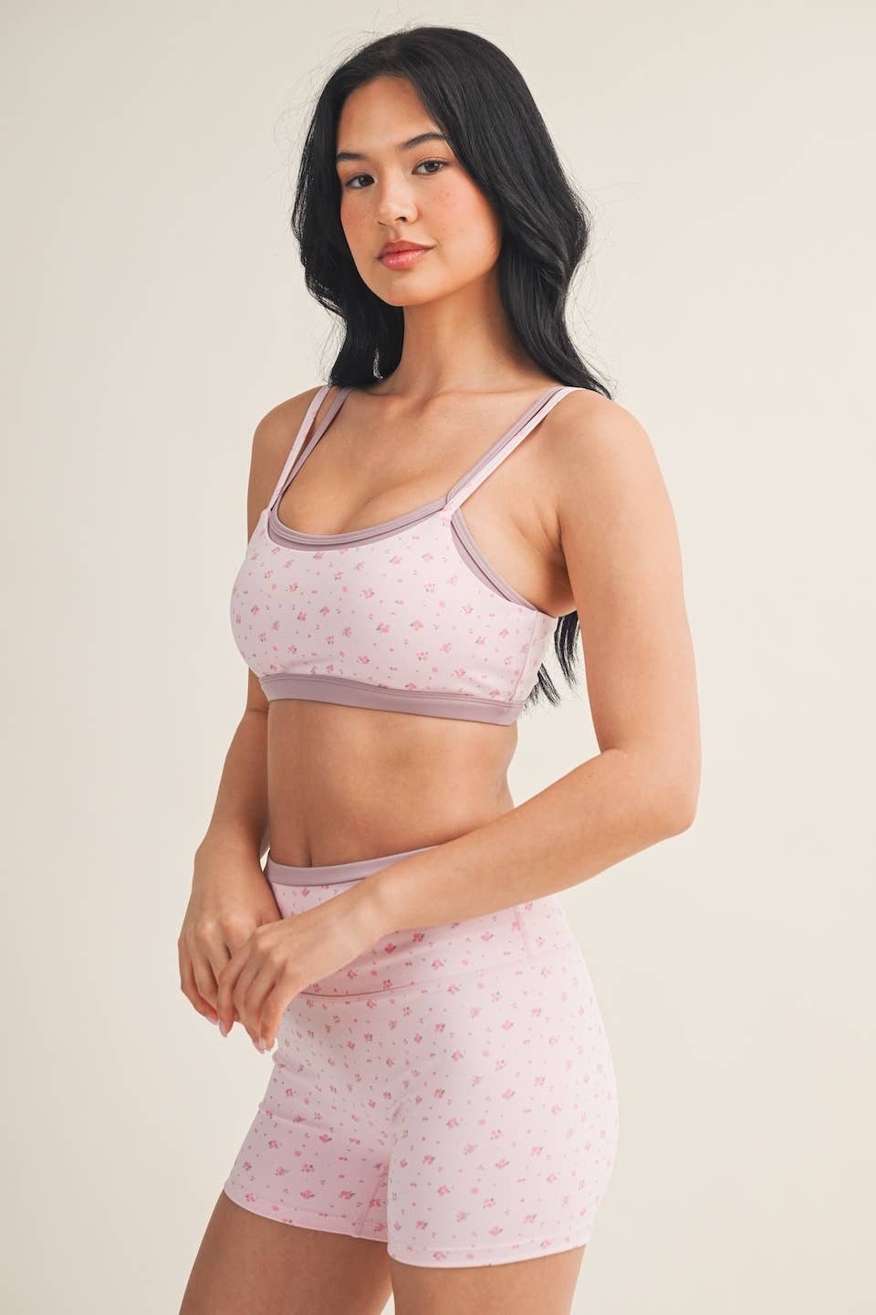 Ditsy Print Double Layered Sports Bra