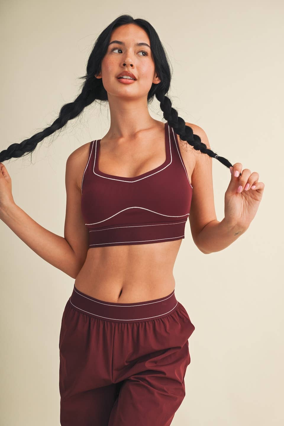 Contrast Thread Sports Bra