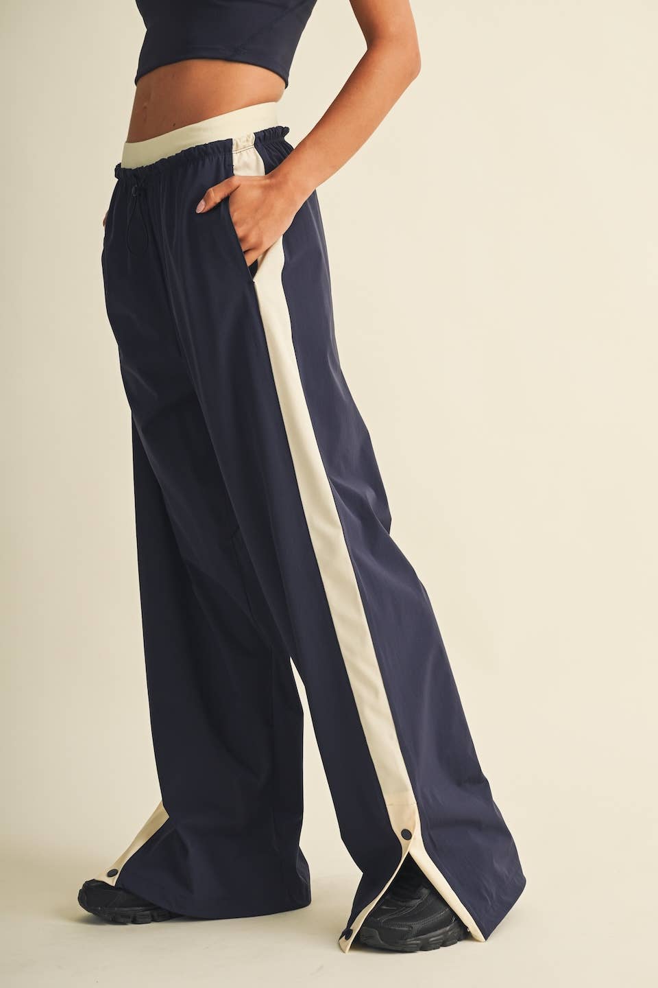 Double Layered Stripe Track Pants