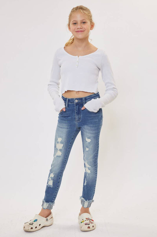 Girls Kan Can Distressed Jeans