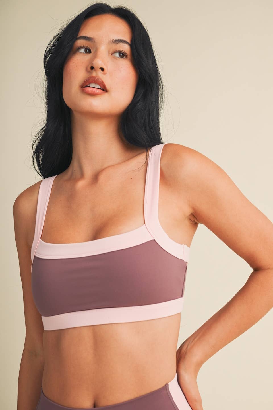 Contrast Block Sports Bra