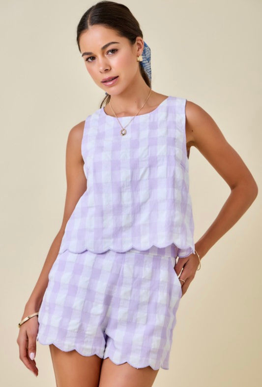 Lavender Gameday Gingham Set
