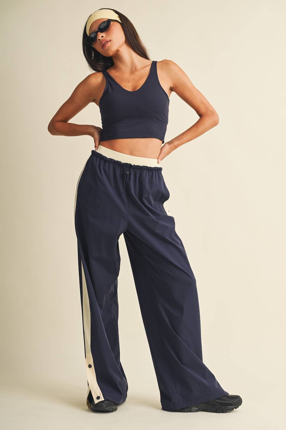 Double Layered Stripe Track Pants