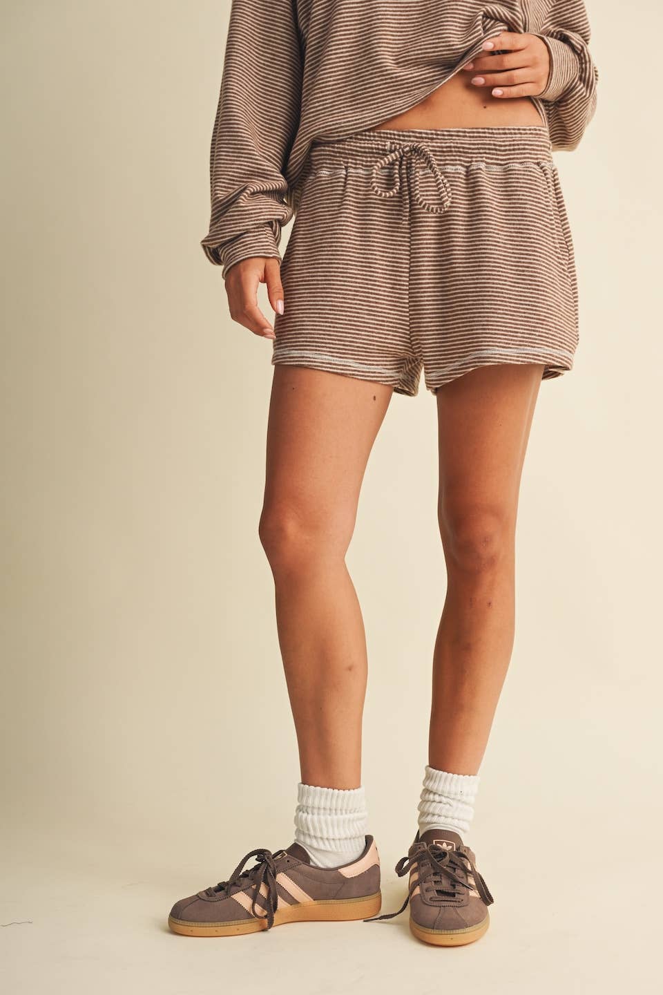 Striped Soft Hacci Shorts