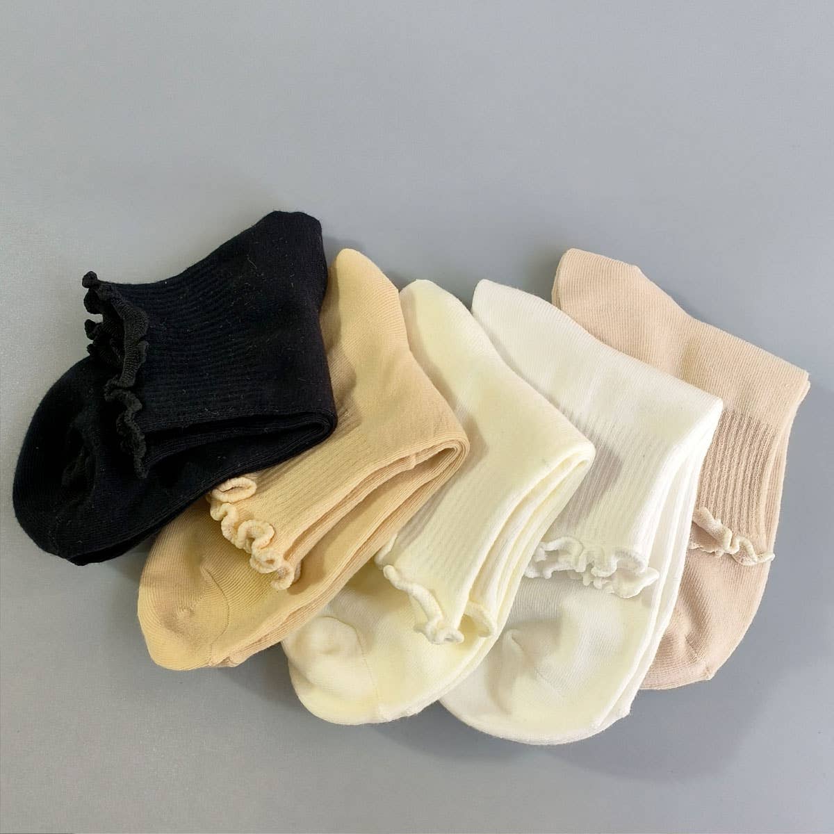 Women's Solid Color Ruffle Ankle Socks