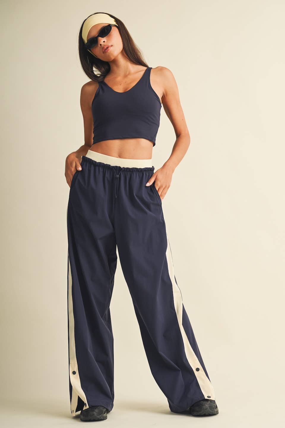 Double Layered Stripe Track Pants