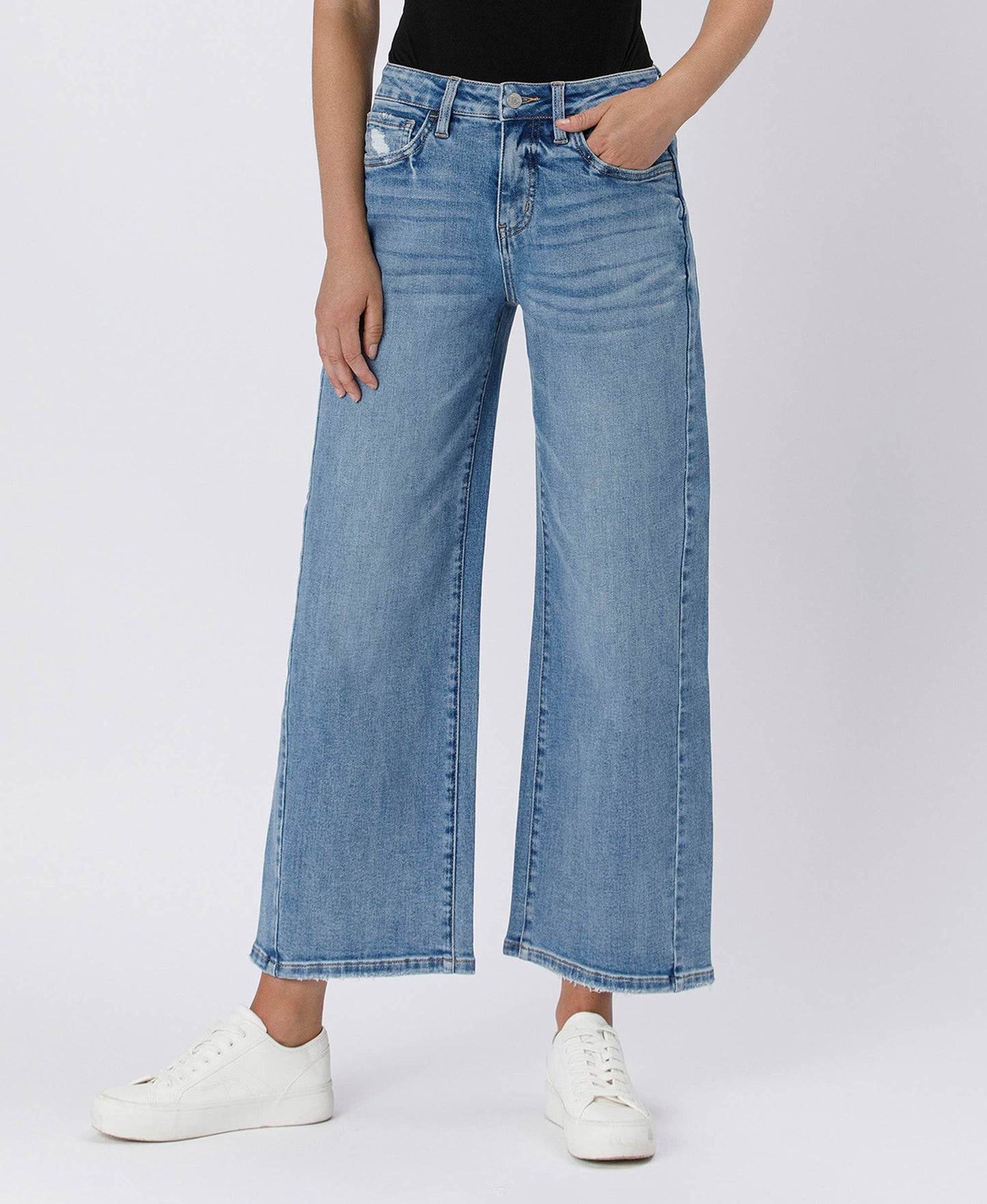 HIGH RISE BAGGY WIDE JEANS