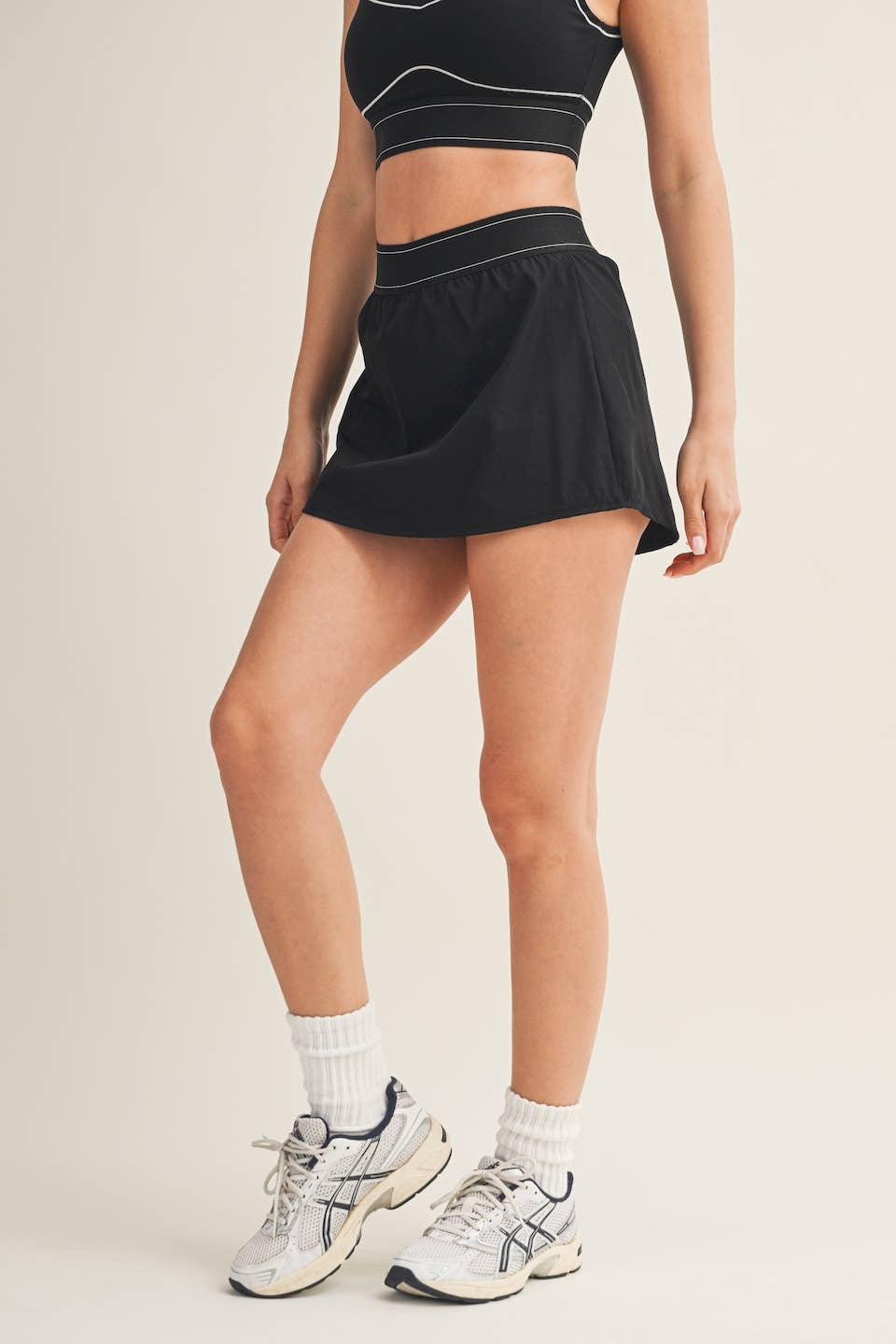 Lightweight Skort with Elastic Waistband