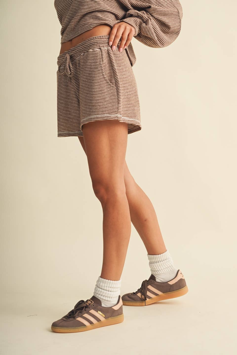 Striped Soft Hacci Shorts