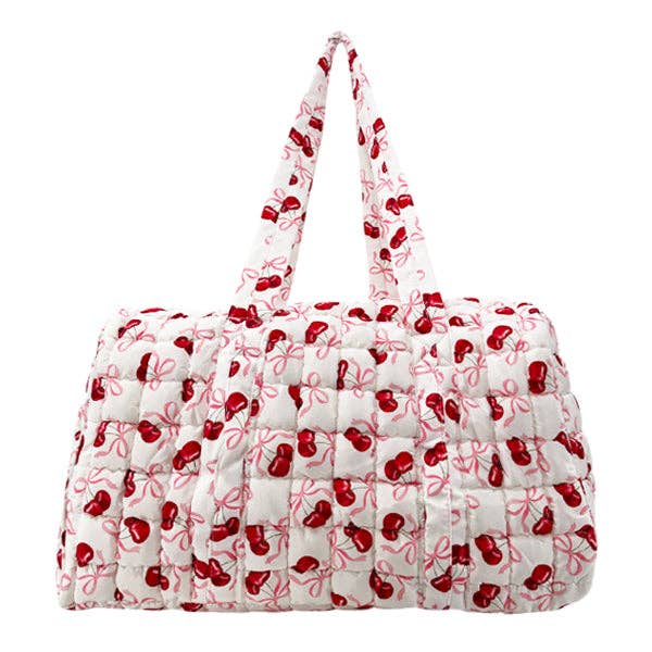 Puffer Quilted Duffle Cherry