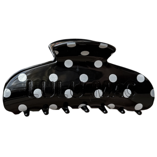 LULU MAC HAIR CLIPS Black/White Dot