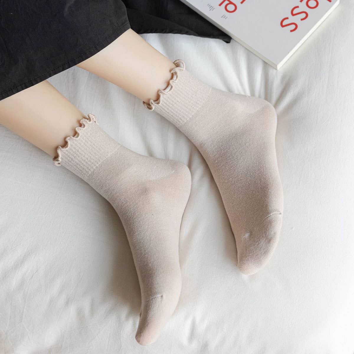 Women's Solid Color Ruffle Ankle Socks