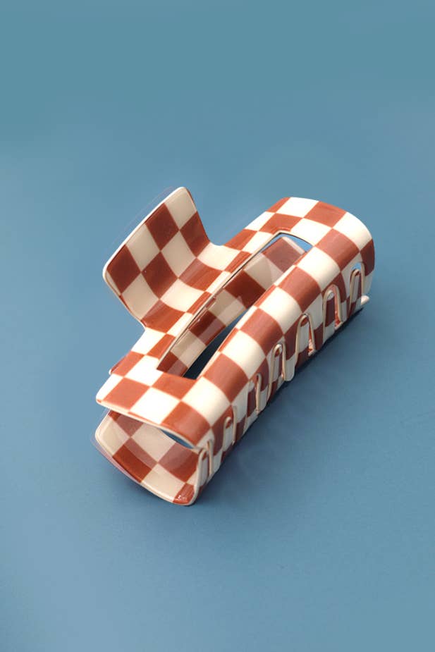 Black Checkered Hair Clip
