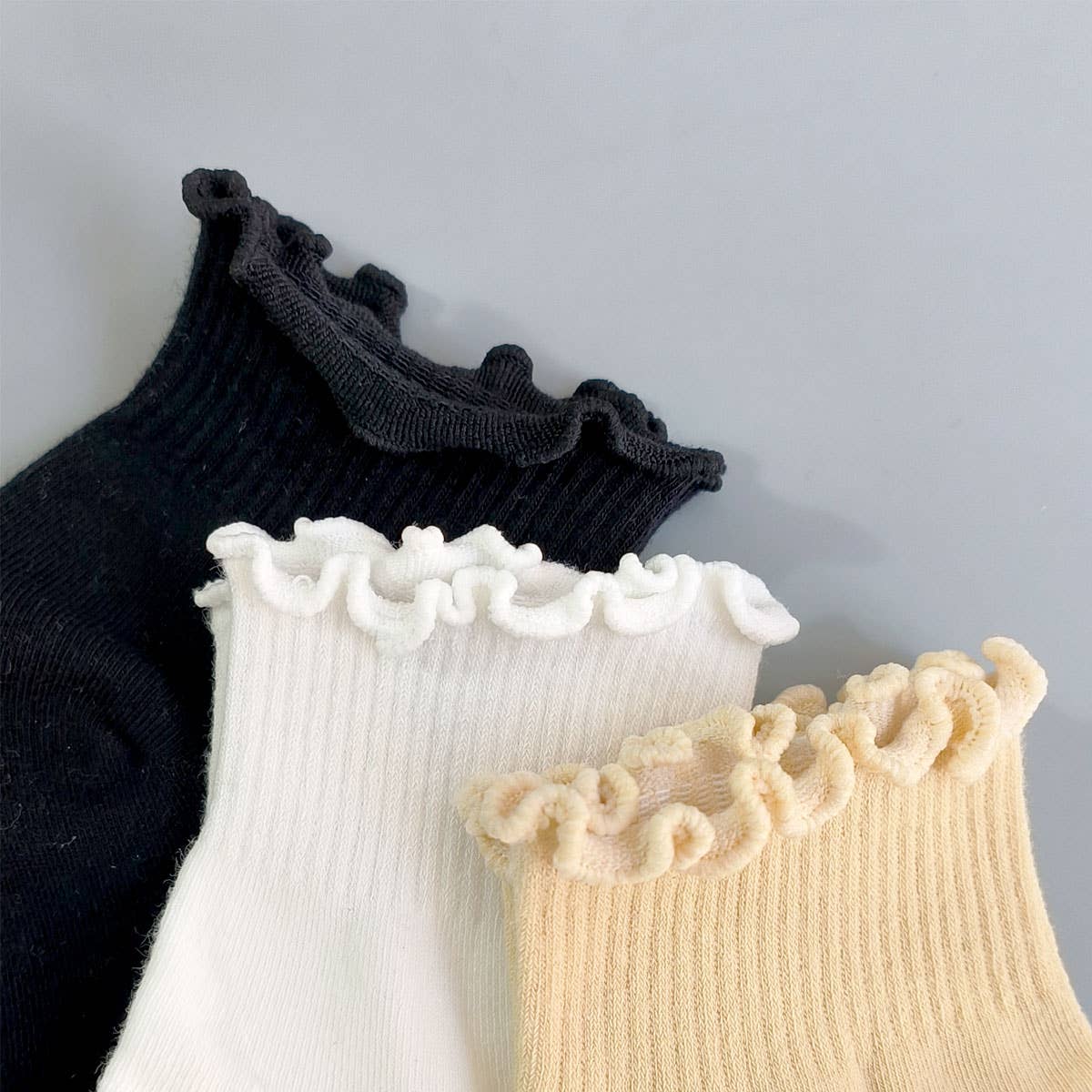 Women's Solid Color Ruffle Ankle Socks
