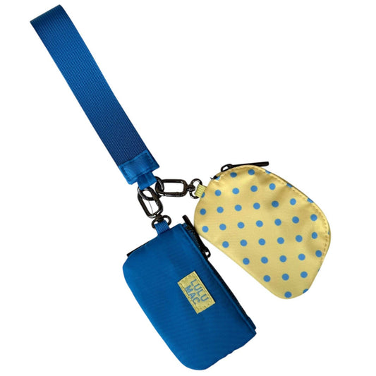 LULU MAC Butter/Blue Dots Wristlet