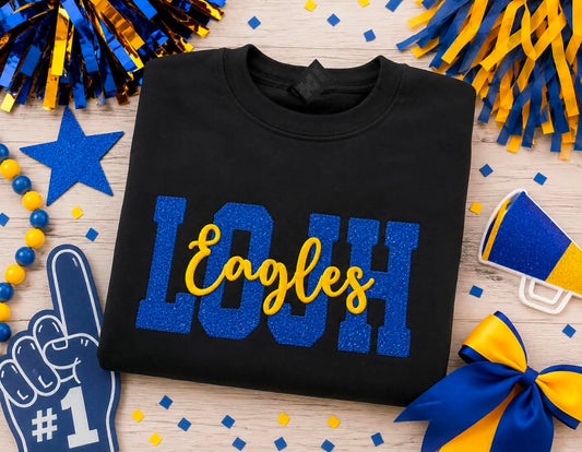LOJH Royal Blue Glitter APPLIQUÉ Sweatshirt