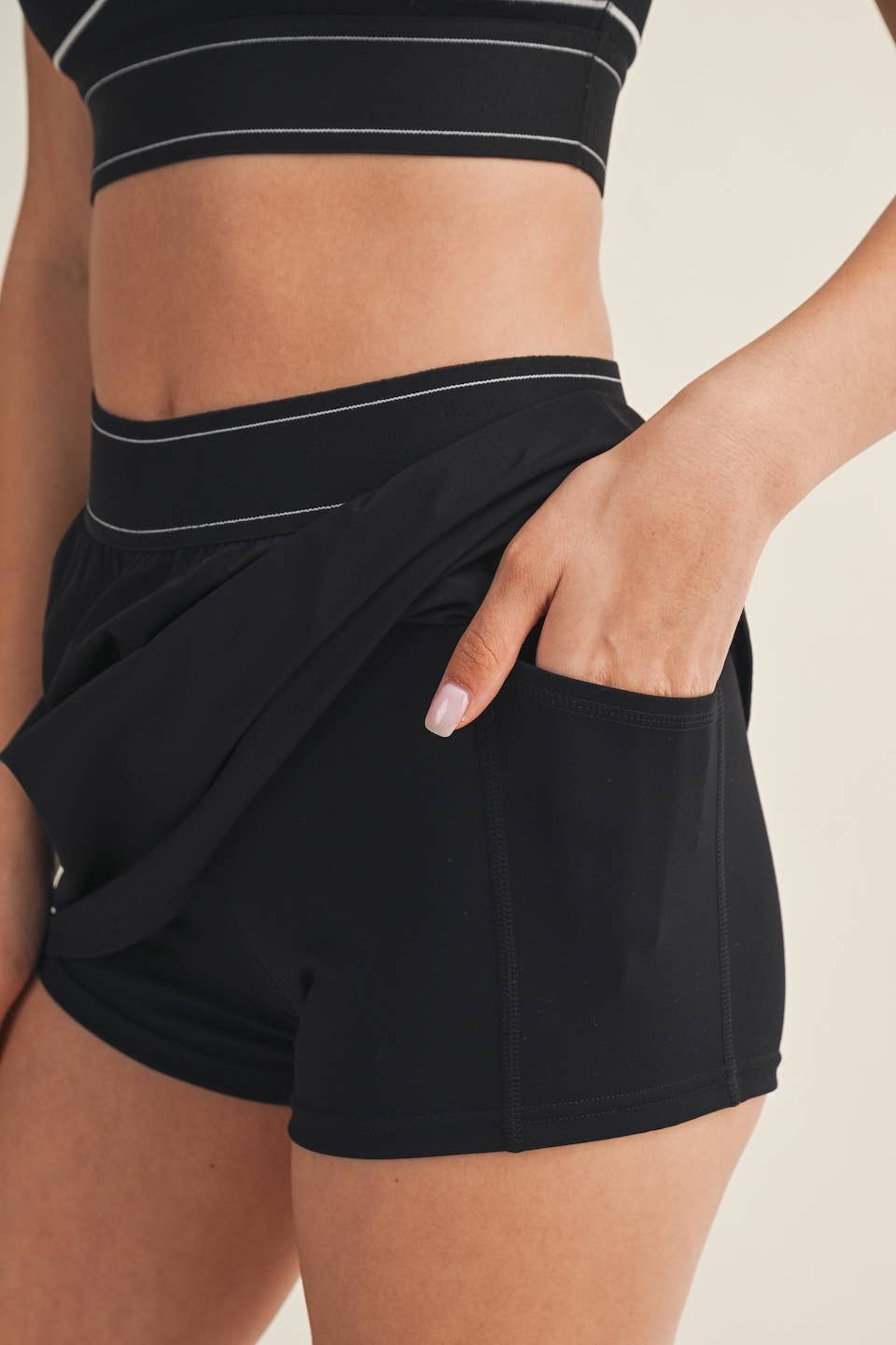 Lightweight Skort with Elastic Waistband