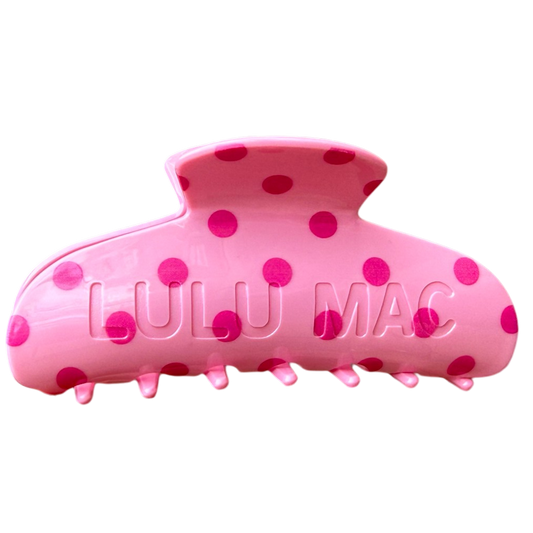LULU MAC HAIR CLIP Pink/Hot Pink Dot