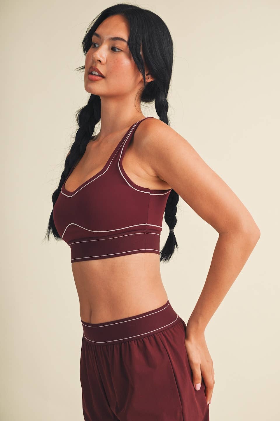 Contrast Thread Sports Bra