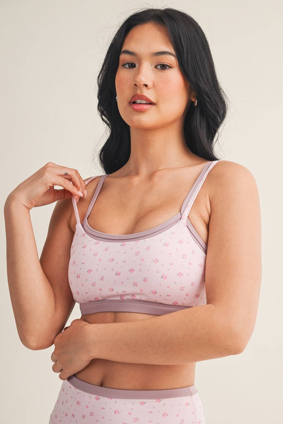 Ditsy Print Double Layered Sports Bra
