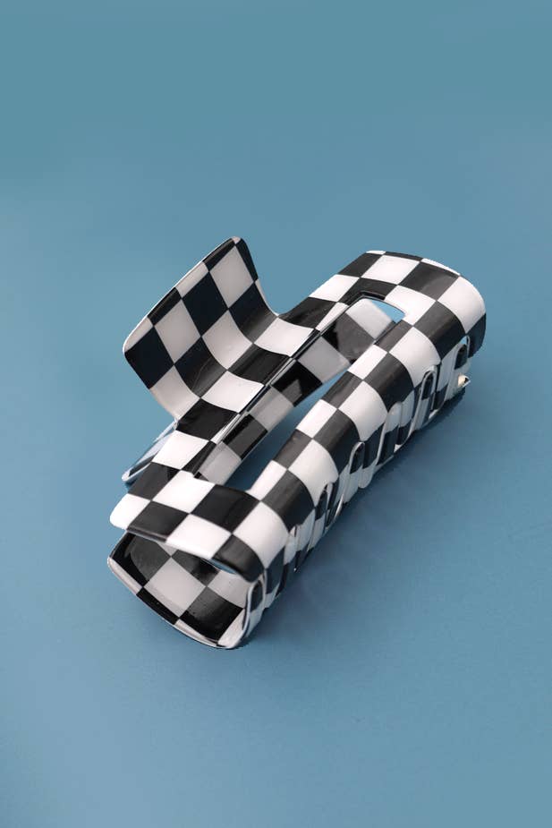 Black Checkered Hair Clip