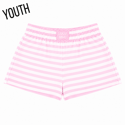 LULU MAC YOUTH STRIPE SHORT-LIGHT PINK