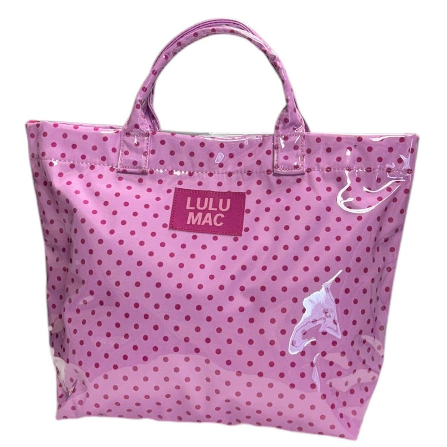 LULU MAC TOTE BAG LIGHT PINK/HOT PINK DOT