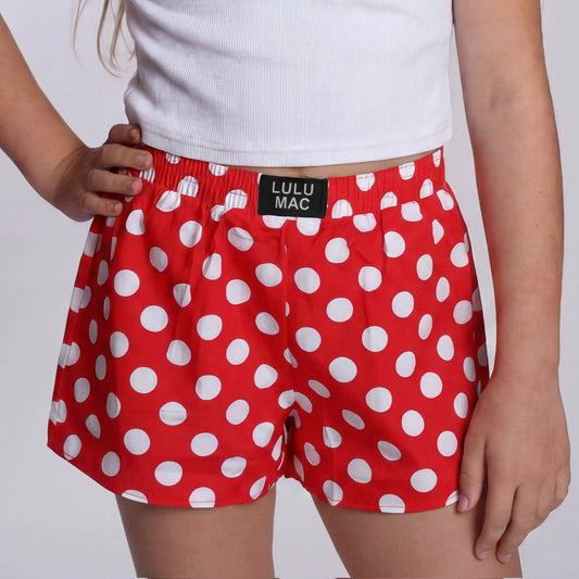 LULU MAC Red Polka Dot KIDS SHORTS