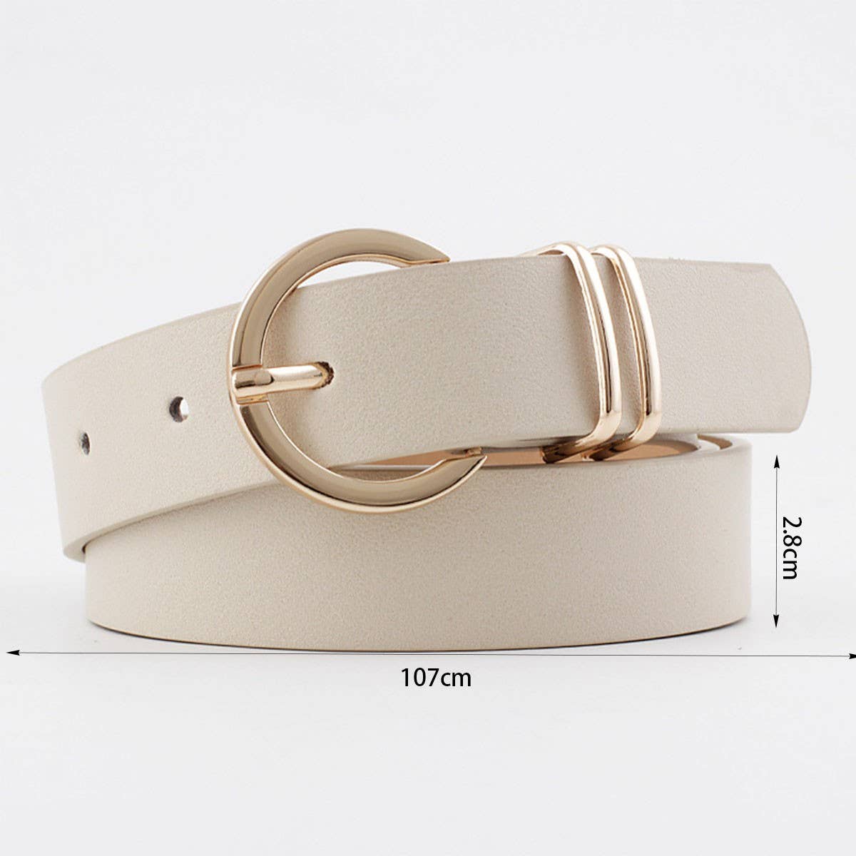 RING HOLE PIN BUCKLE DECORATIVE AMERICAN BELT
