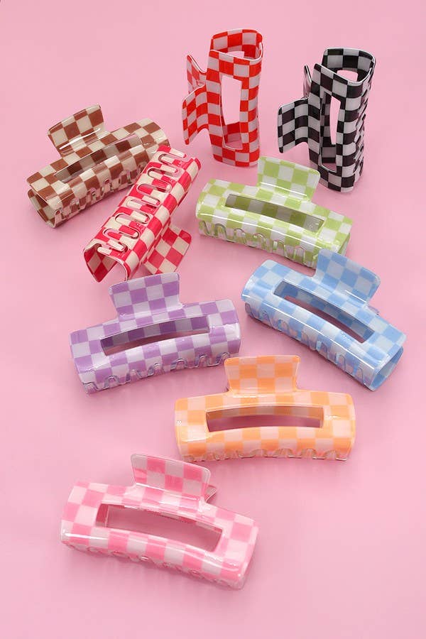 Black Checkered Hair Clip