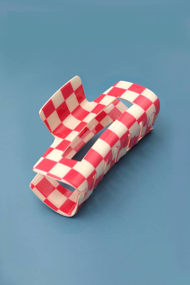 Black Checkered Hair Clip